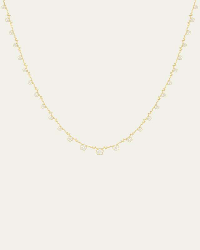 18K Yellow Gold Small Wild Child Necklace with Diamonds, 17"L
